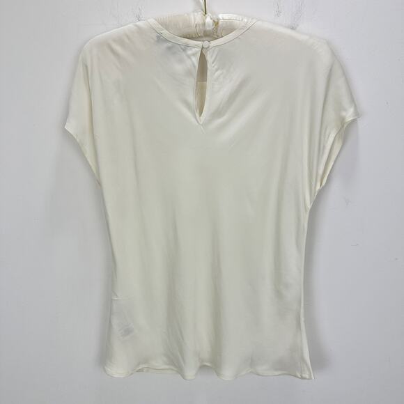 J.Crew Drapey Tee Shirt Top Blouse Viscose Ivory Classic Neutral Small NWT - Picture 7 of 10
